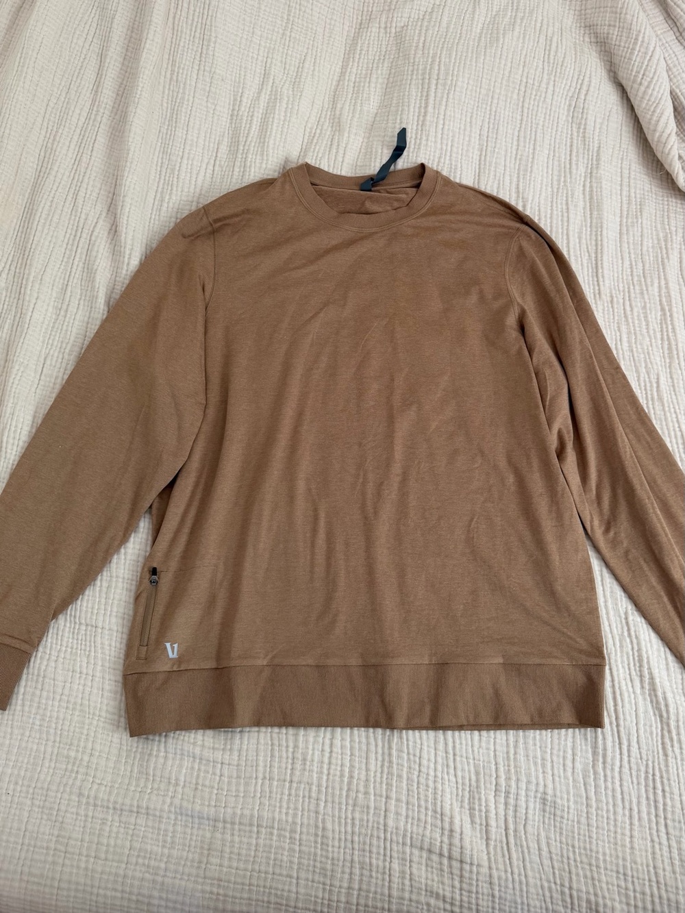 Vuori Mens Tan Ponto Performance Crew